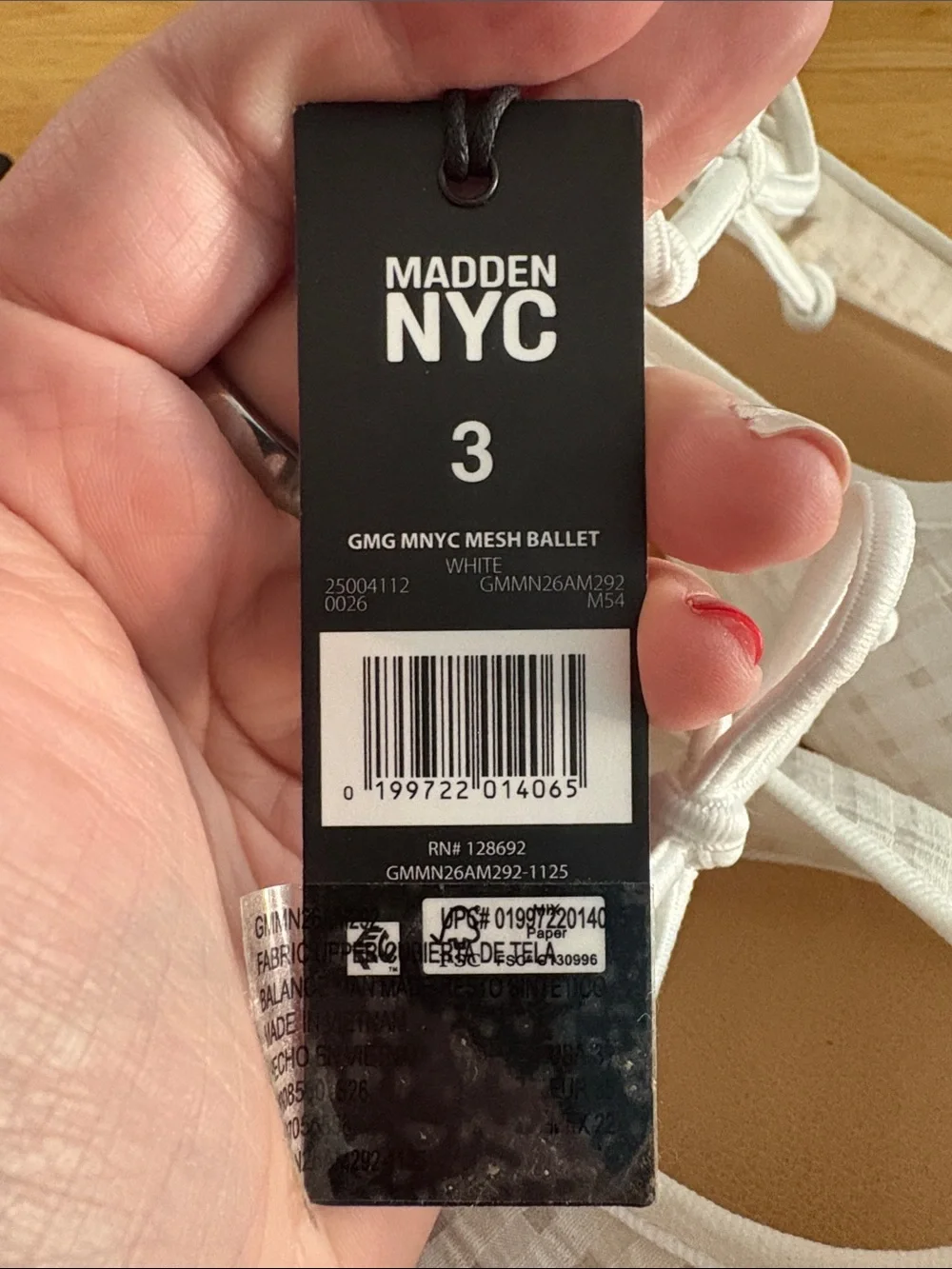 NWT Madden NYC Girls' Gingham Mesh Ballet Flats